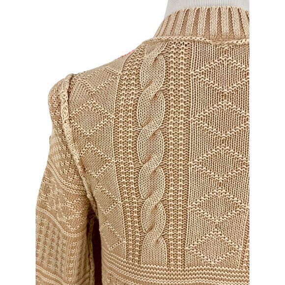 RARE Free People Beige Asymmetrical Waterfall Cardigan | Coastal Boho Grunge S - Picture 9 of 16
